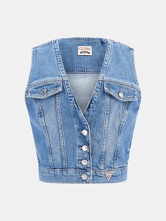 Women's sleeveless denim vest outlet