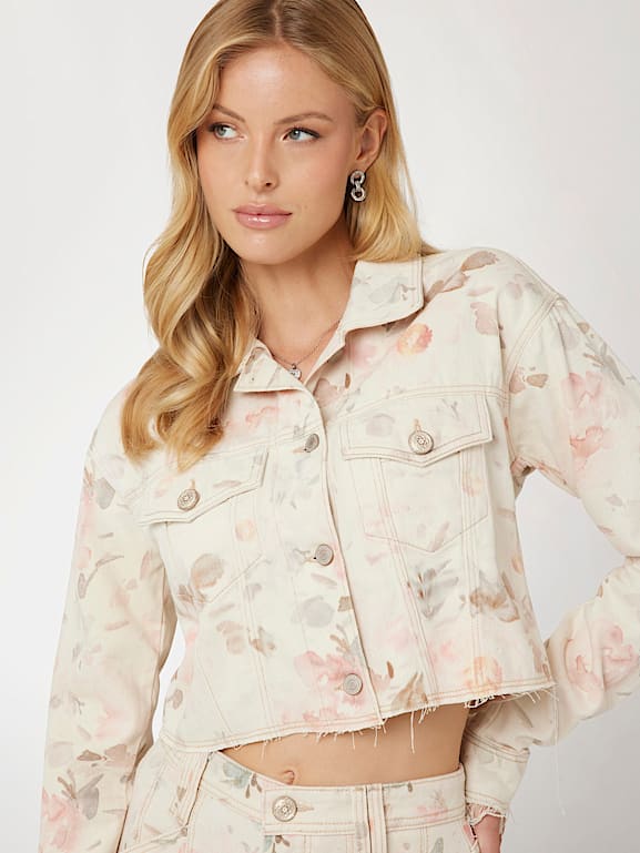 Women's floral denim jacket 2025