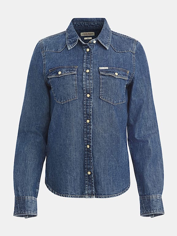 GUESS Camicia jeans vestibilita slim a manica lunga