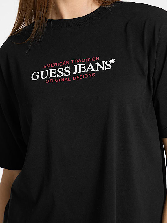 Oversized American Tradition T shirt Kad n GUESS Jeans