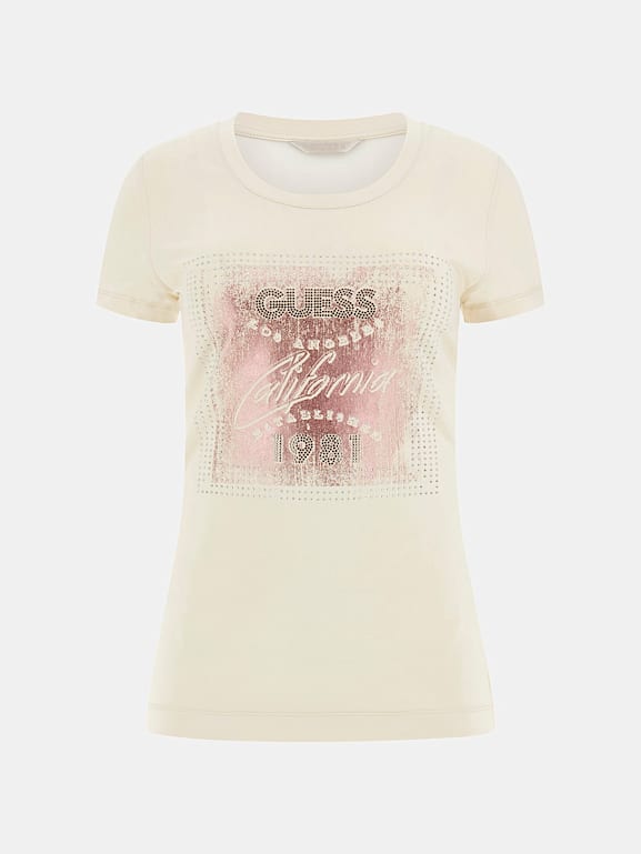 GUESS Onu ta l logolu stretch t shirt Kad n