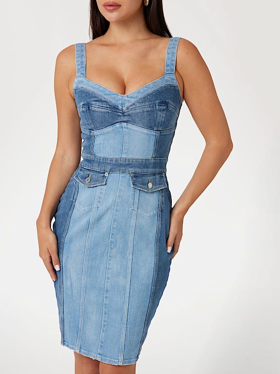 Denim bodycon mini dress top