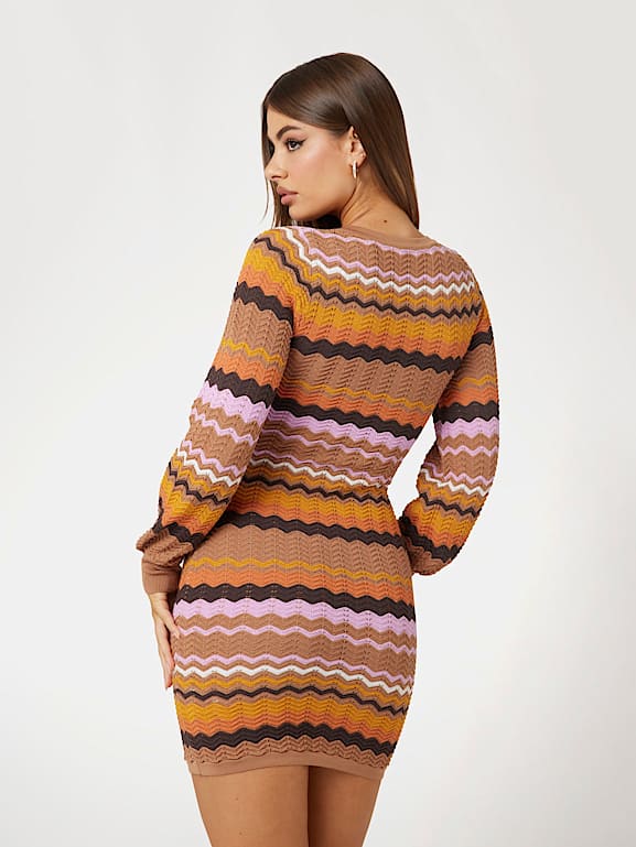 Striped midi sweater dress hotsell