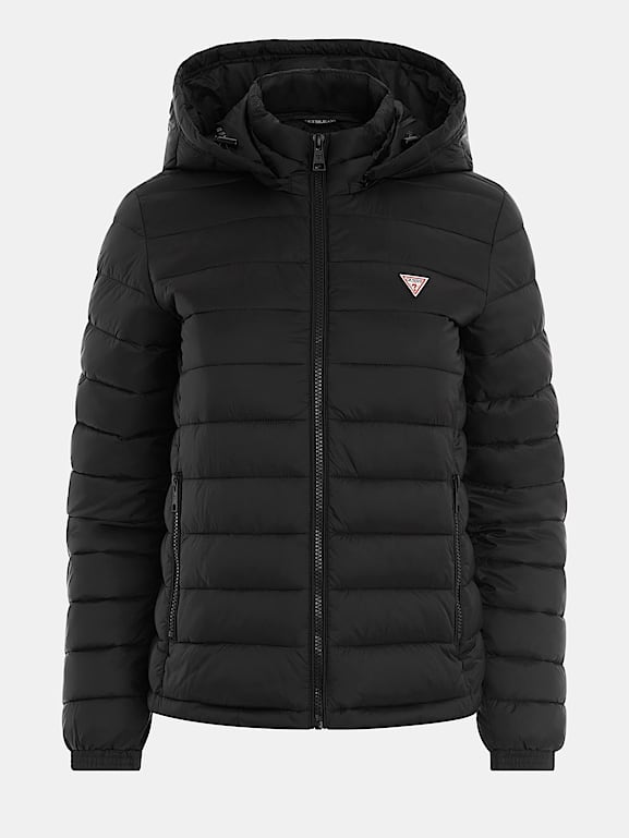 Nylon Hooded Puffer Jacket Women GUESS Jeans