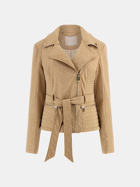GUESS Faux leather biker jacket Women