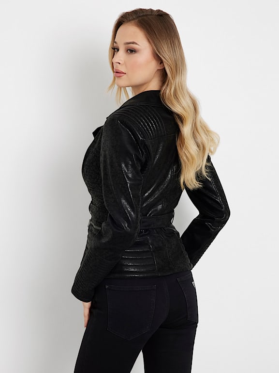Biker jacket guess discount