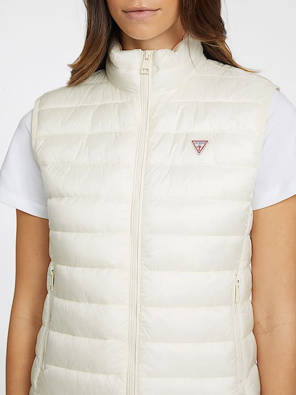 White puffer vest womens 2025