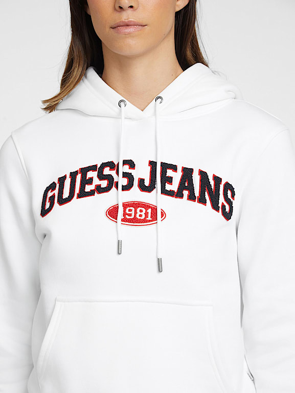 Chenille Logo Patch Hoodie Women GUESS Jeans