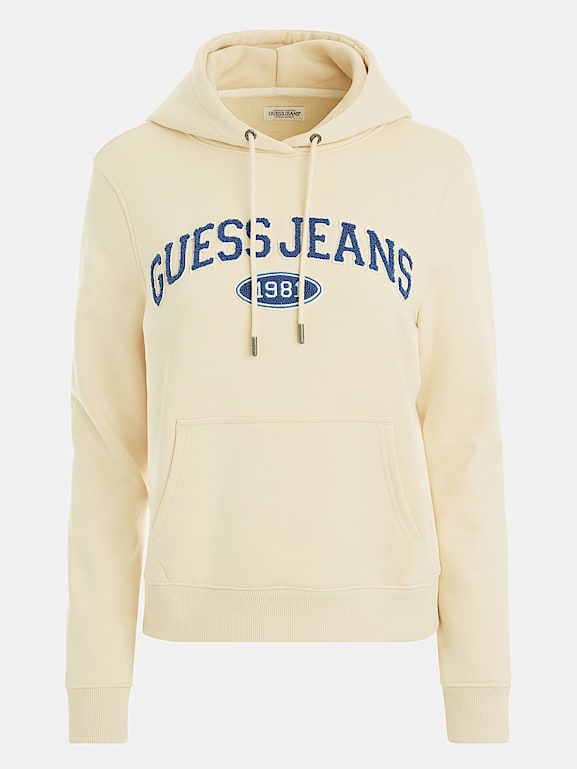 Chenille Logo Patch Hoodie Women GUESS Jeans