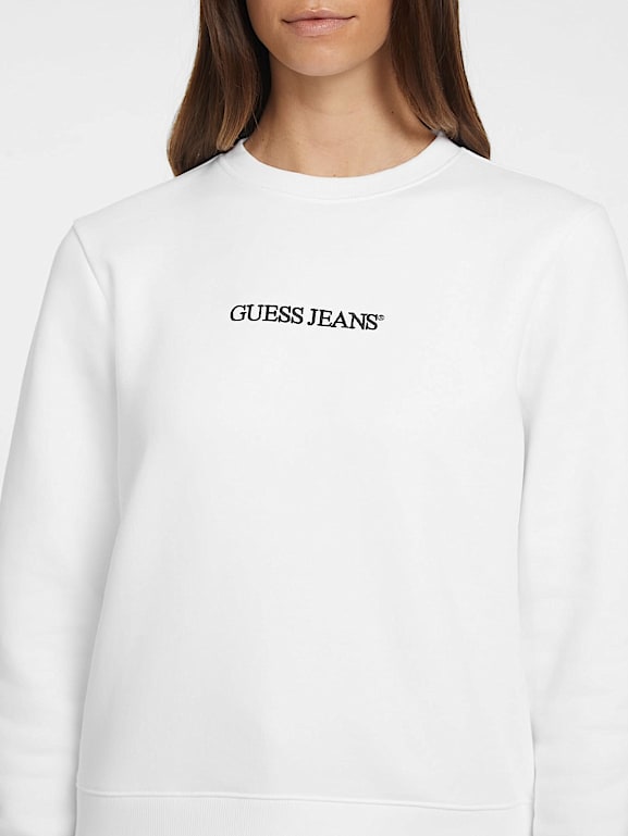 Guess jeans white sweatshirt on sale