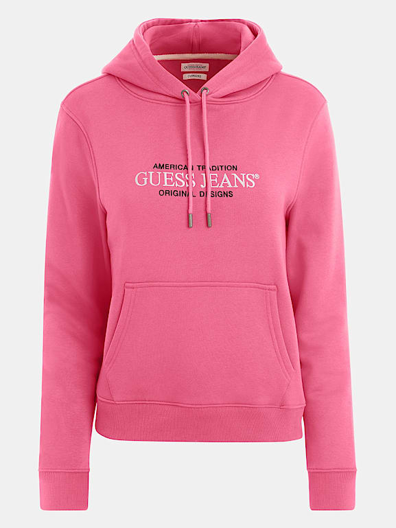 Guess hoodie pink deals