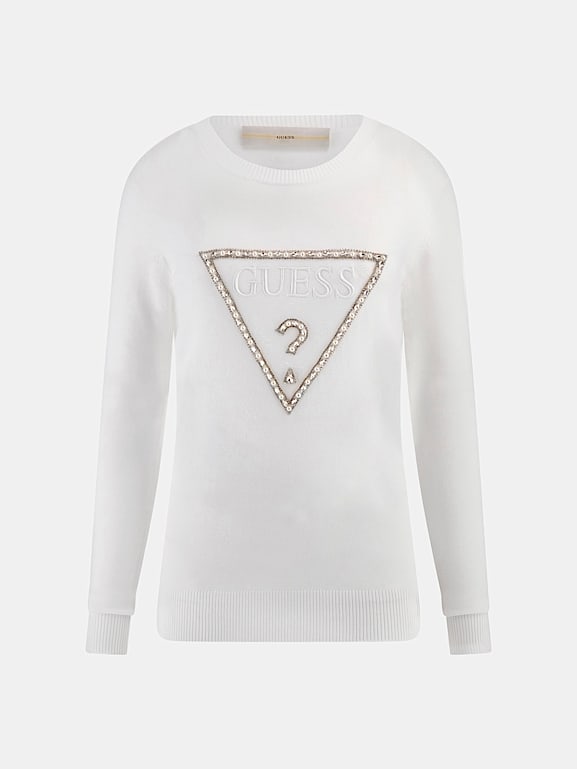 GUESS Rhinestones front logo sweater