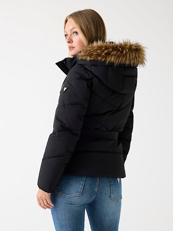 Veste Courte GUESS Femme - Taille EU 38 Noir-doré - Style Décontracté - Occasion Très Bon état