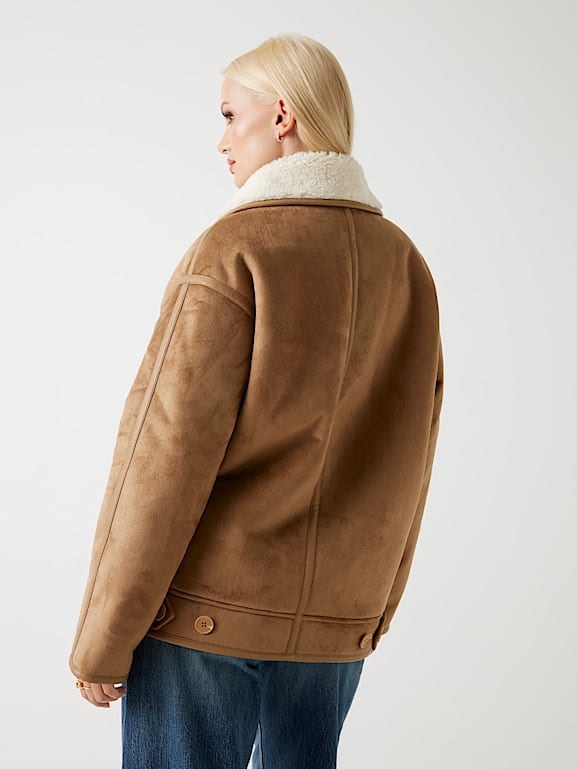 Suni koyun derisi ceket Kadın | GUESS® Geçmiş Koleksiyonlar