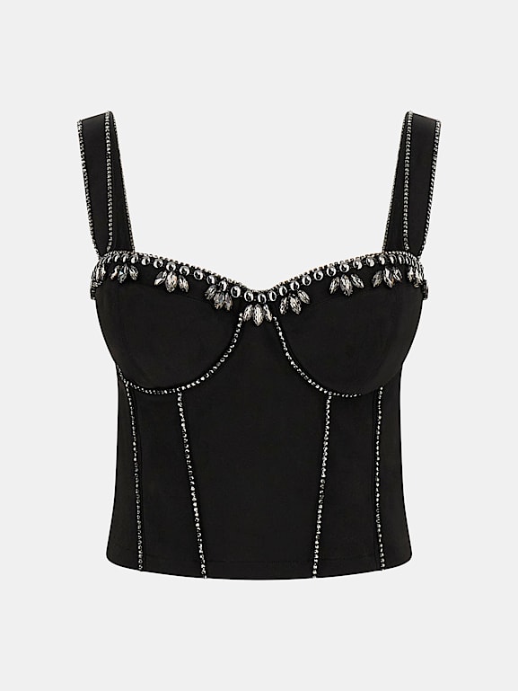 GUESS® Gorsetowy top z syntetycznego zamszu Kobieta