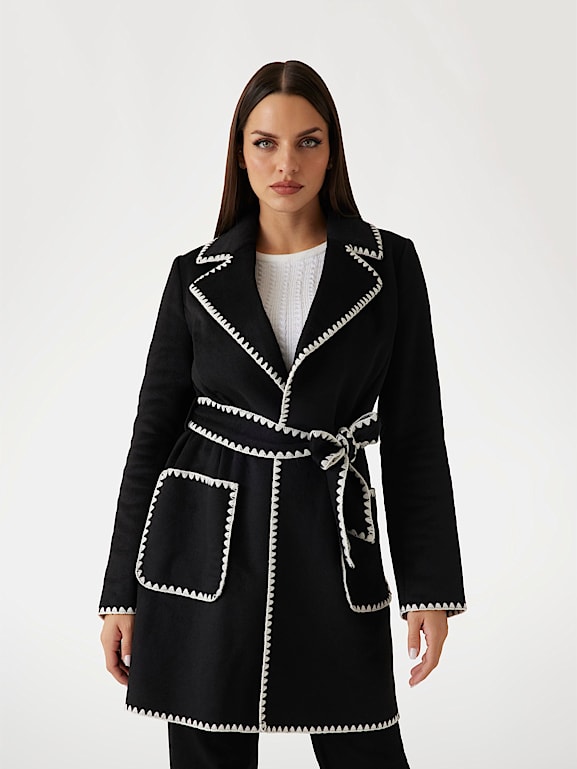 GUESS Manteau peignoir laine melangee Femme