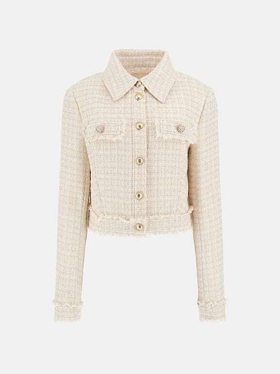 GUESS® Cropped tweed jacket Women