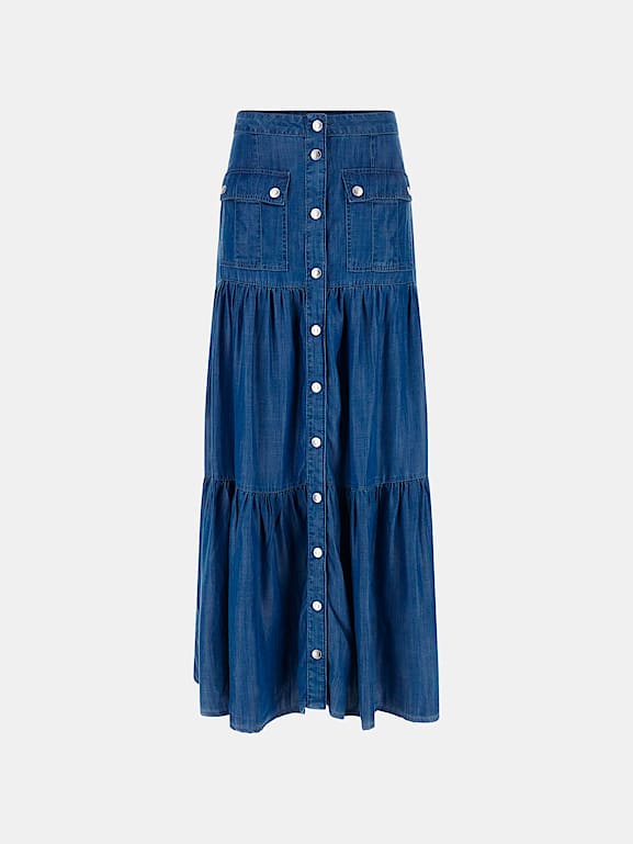GUESS® Denim maxi skirt Women