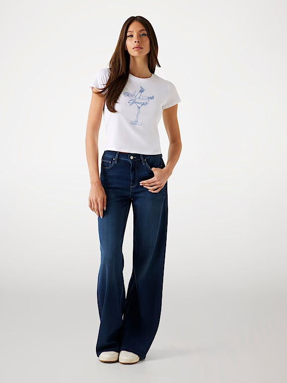 GUESS® Rhinestone logo T-shirt Women