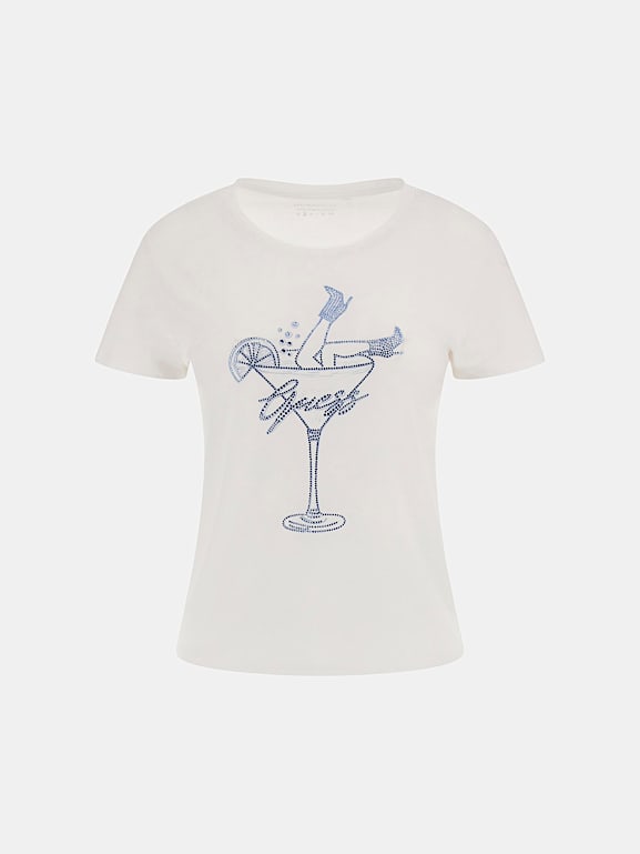 GUESS® Rhinestone logo T-shirt Women