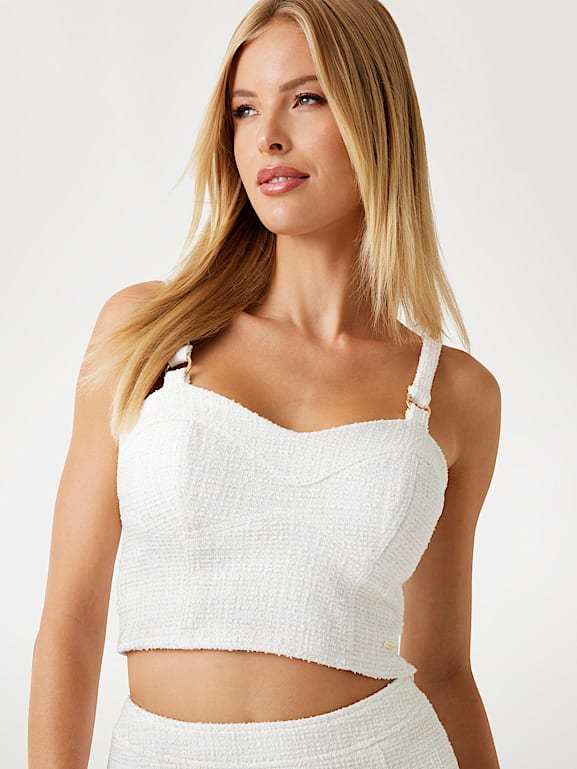 GUESS® Tweed bustier top Women