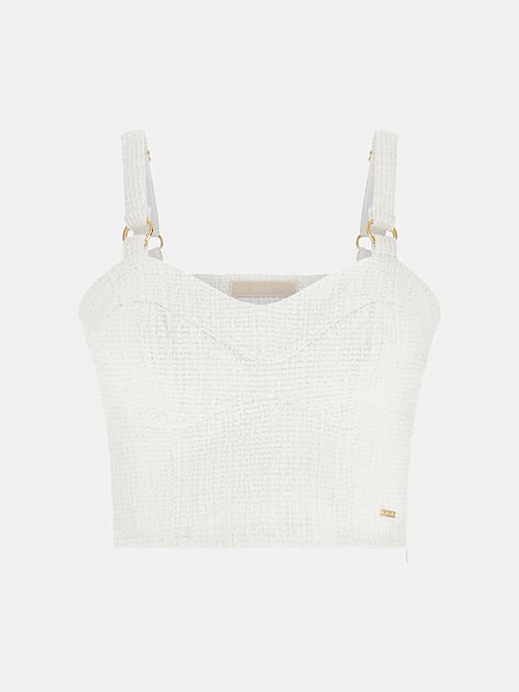 GUESS® Tweed bustier top Women