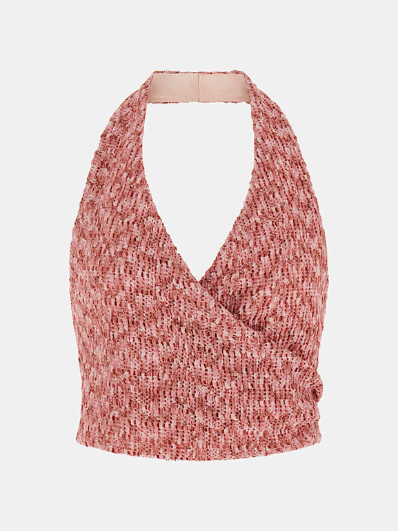 最終値下げ　Riu Halter neck ribbon knit 完売　ピンク 最終値下げ Riu Halter neck ribbon knit 完売 ピンク - メルカリ