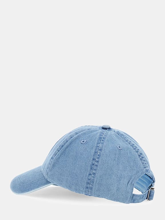 GUESS® Denim triangle logo baseball cap Women