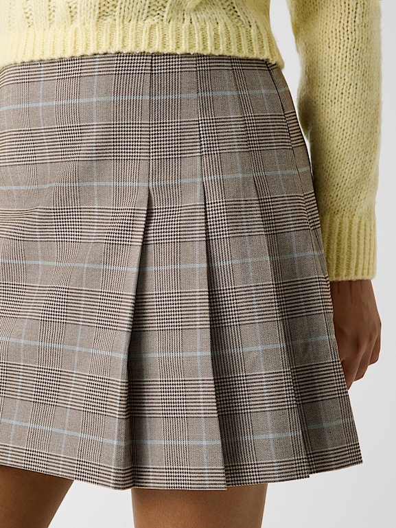 Mini-jupe Marks & Spencer Taille 20 - Gris à Carreaux, Laine, Neuve Avec étiquette