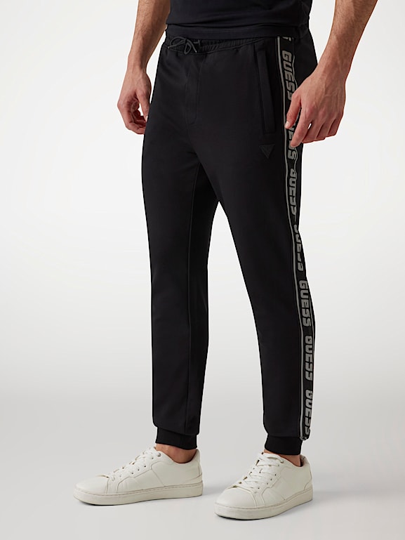 Granted Cuffed Sweatpants In Black With Flames