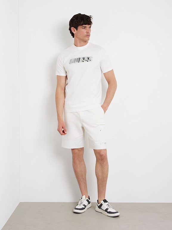 Mid rise white shorts sales