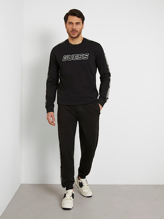 Guess lounge logo crew sweatshirt hotsell