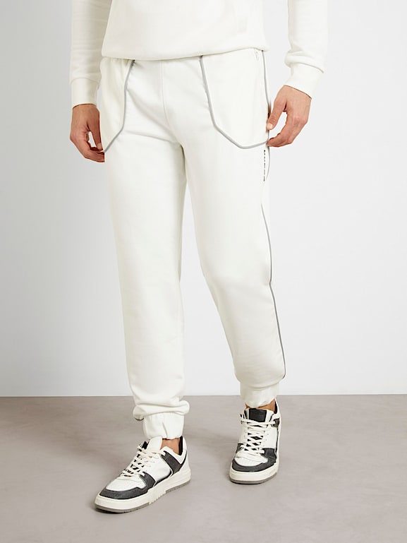 White mesh joggers discount