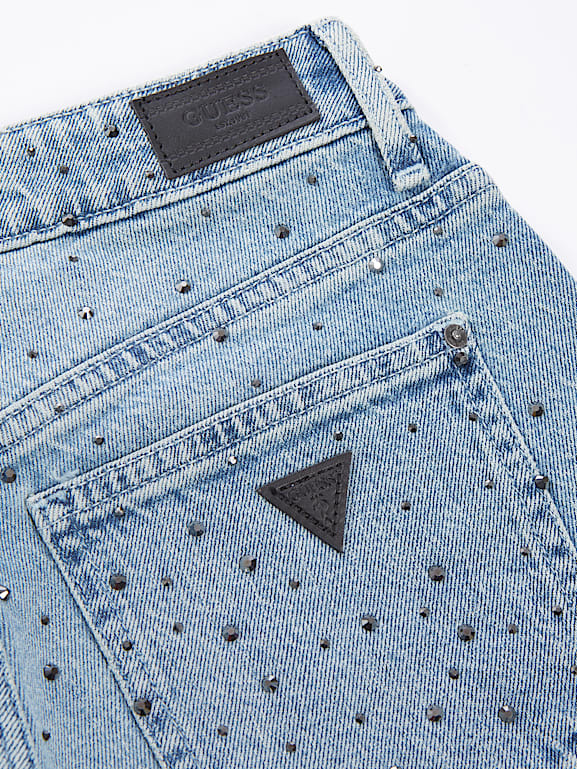 GUESS Jeans Straight Fit Strasssteine Damen