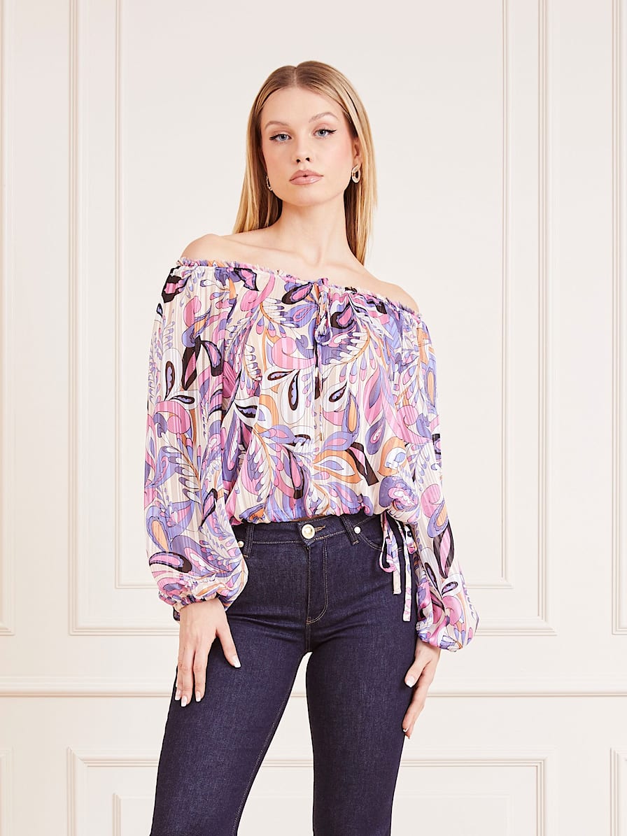 Marciano paisley lurex print blouse