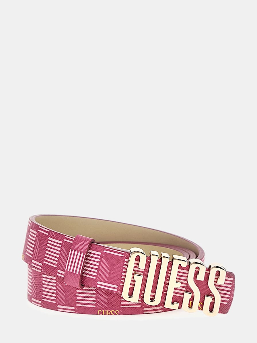 BW7830VIN35 Guess belt with jewel chain in sand
