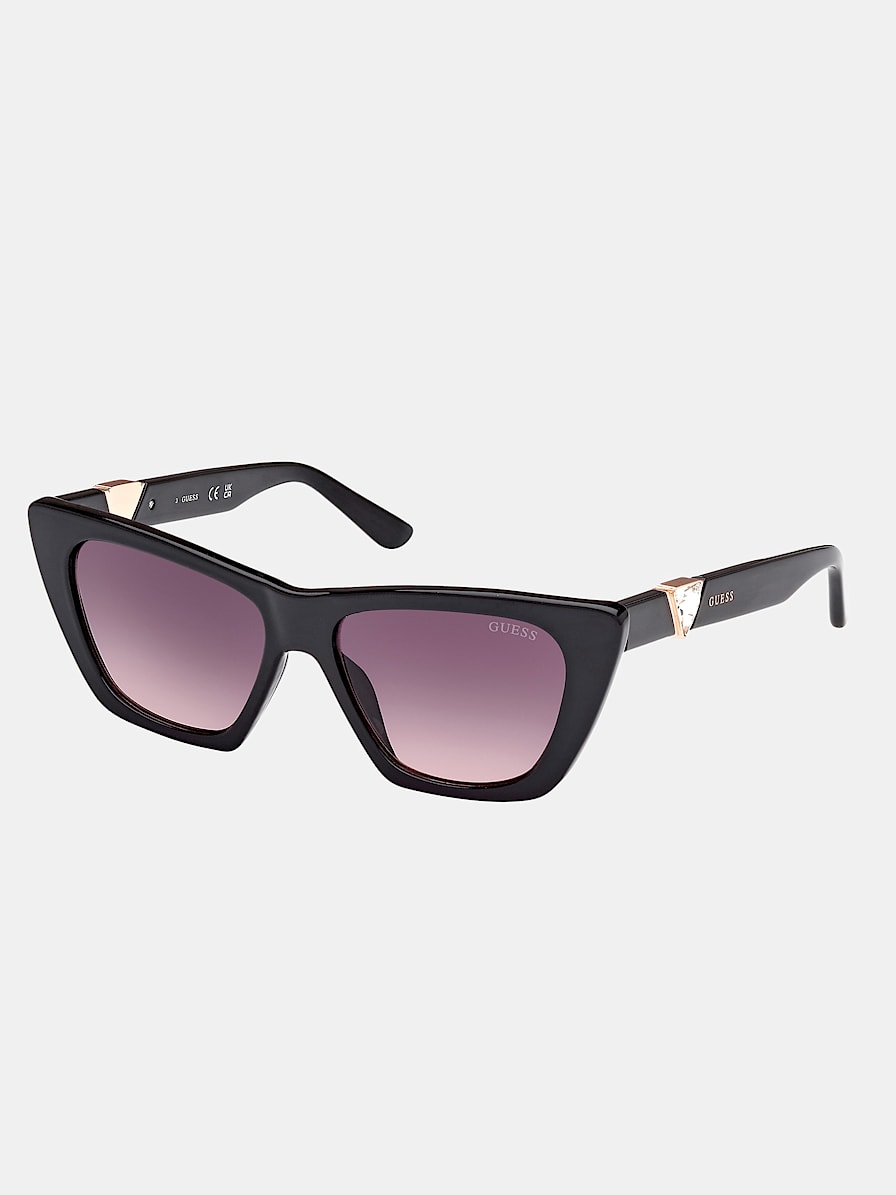 GUESS Gafas de sol de moda con diseño de peonía para mujer