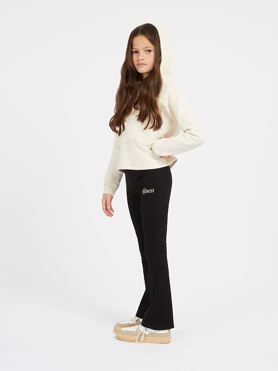 Small logo embroidery flare pant