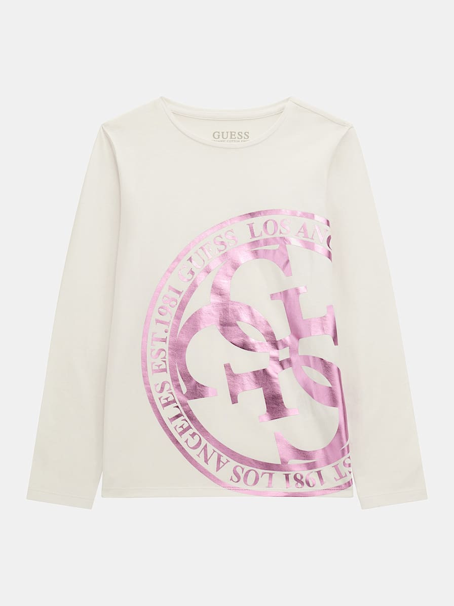 Guess Kids Girls T Shirt In Light Pink 4