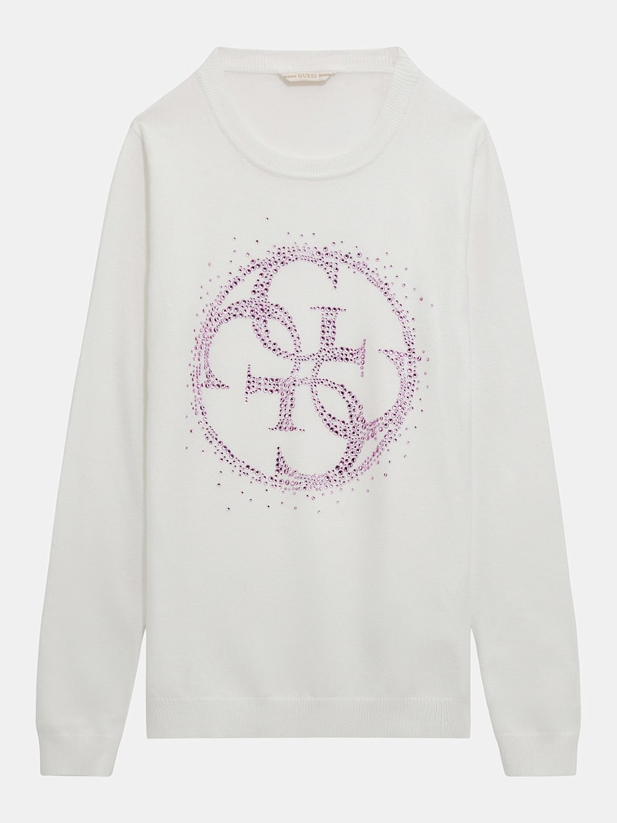 4G rhinestones logo sweater