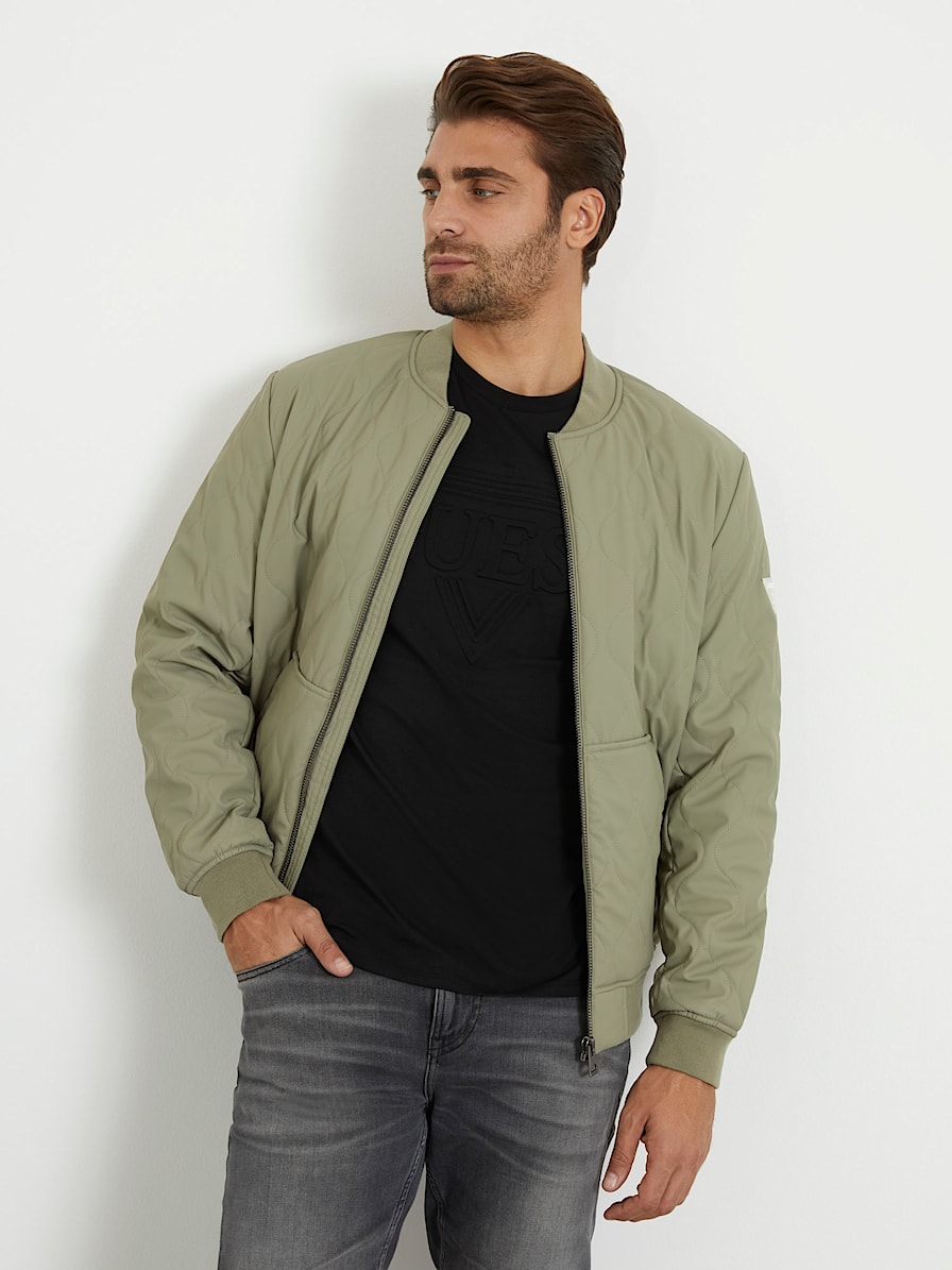 Chaqueta hombre Cuero Sintético Chamarra Slim gris