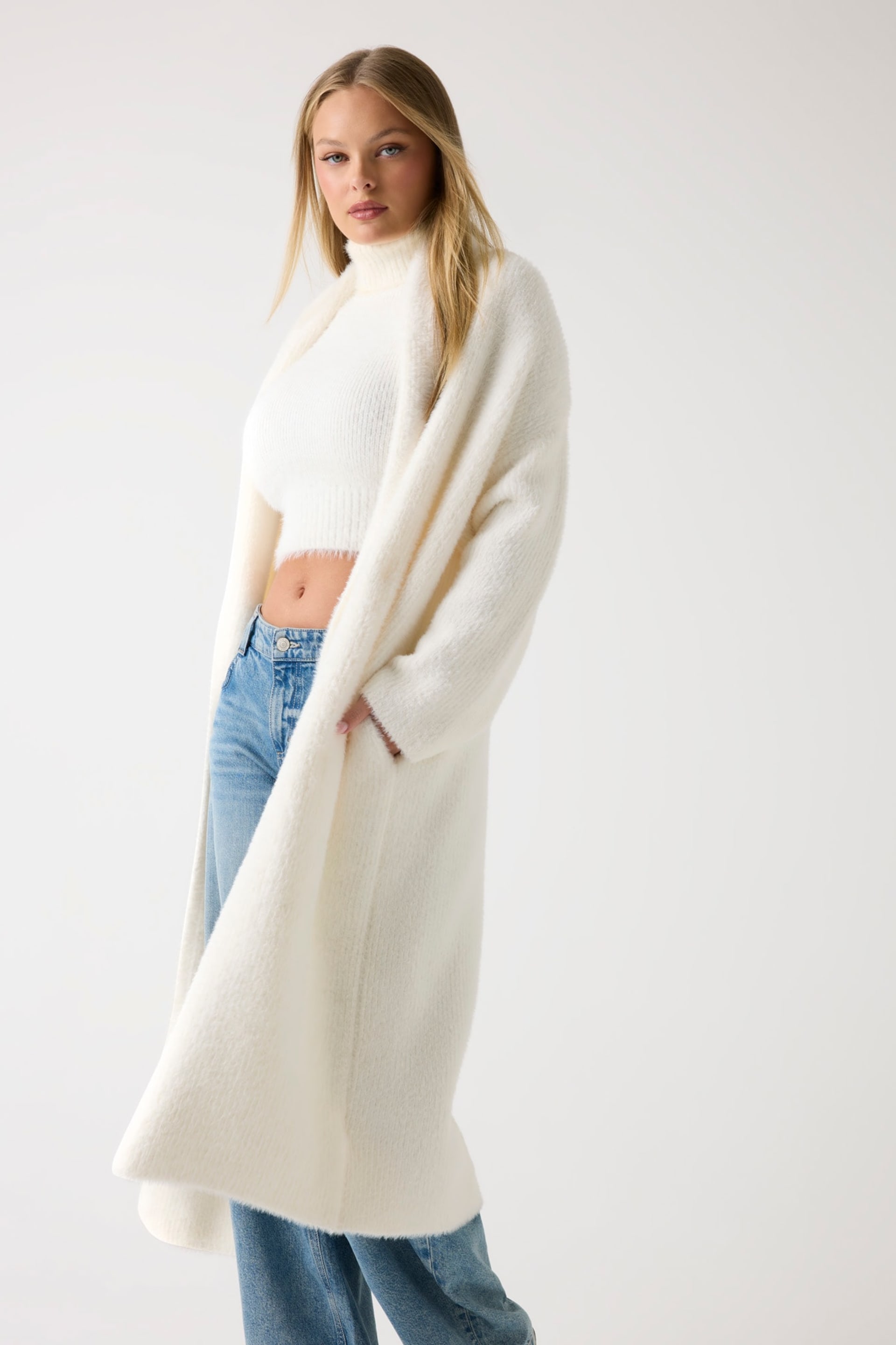 GUESS® Tüylü iplikten relaxed hırka Kadın