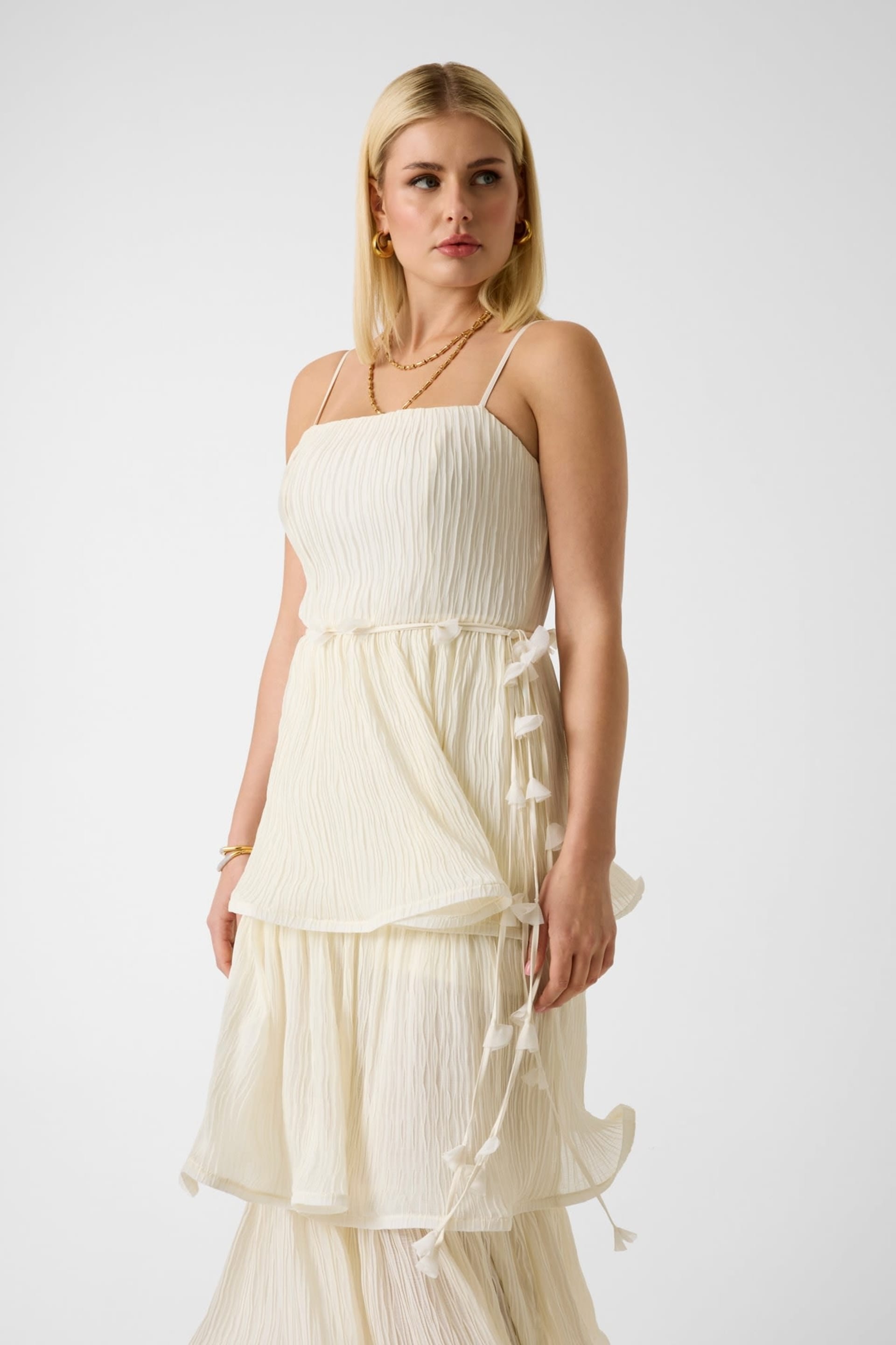 GUESS® Chiffon flounced midi dress Women