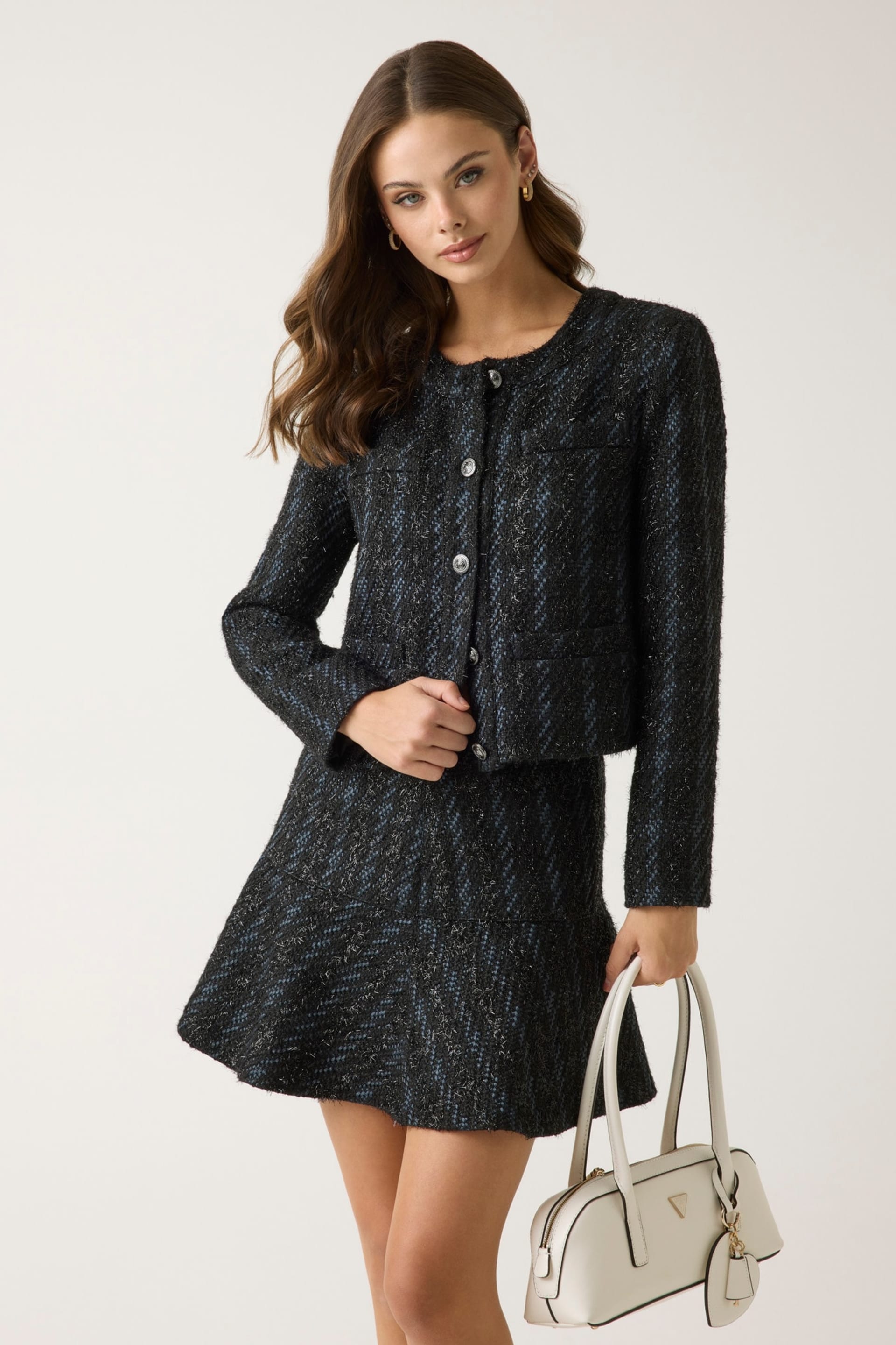 2Ribbon Tweed Gillet ネイビーブラック ジプソフィア W6RL14WI272-JTMU