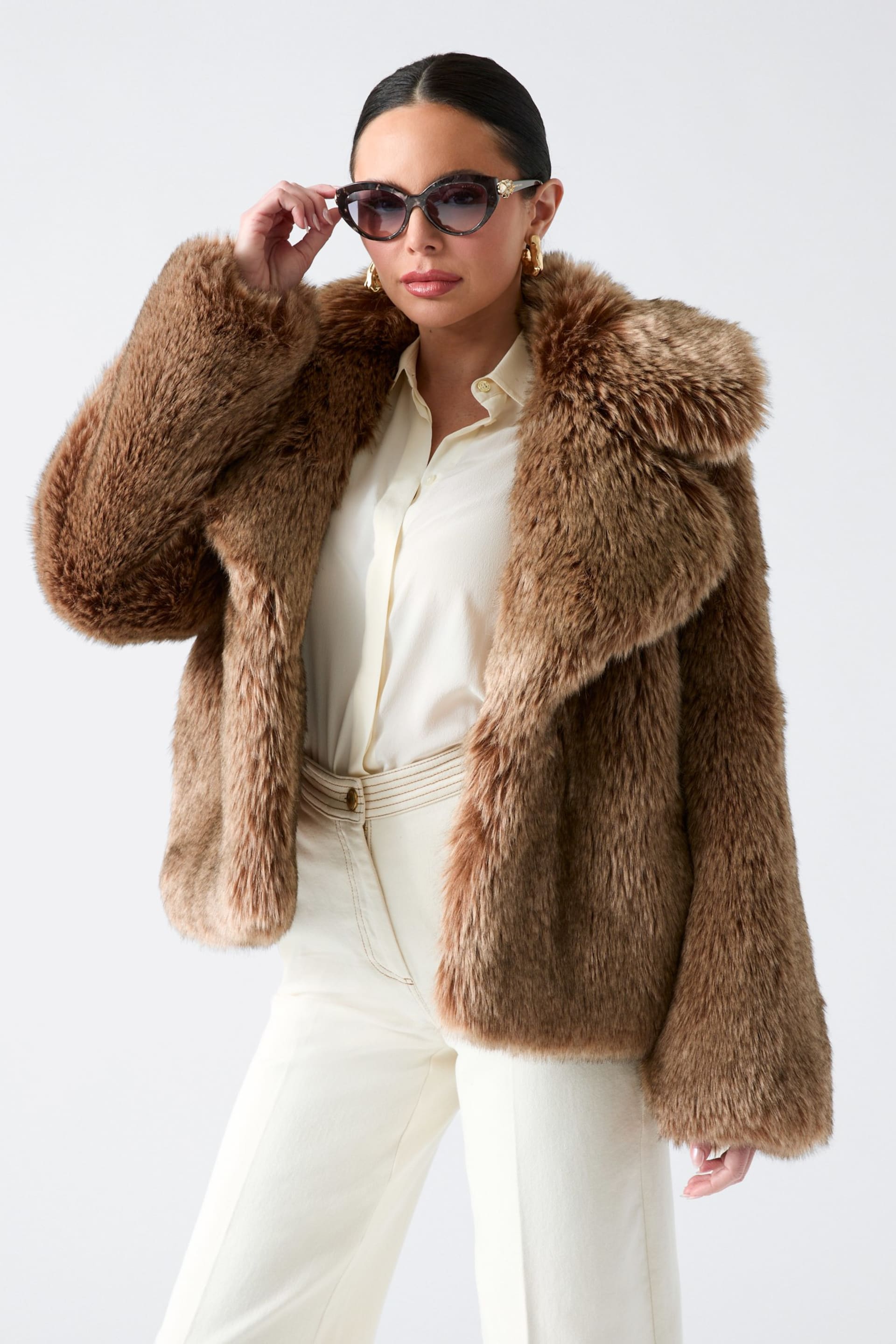 GUESS×atmos Fake Fur Jacket EXCLUSIVE MARCIANO by GUESS® Duchesse Faux-Fur Jacket