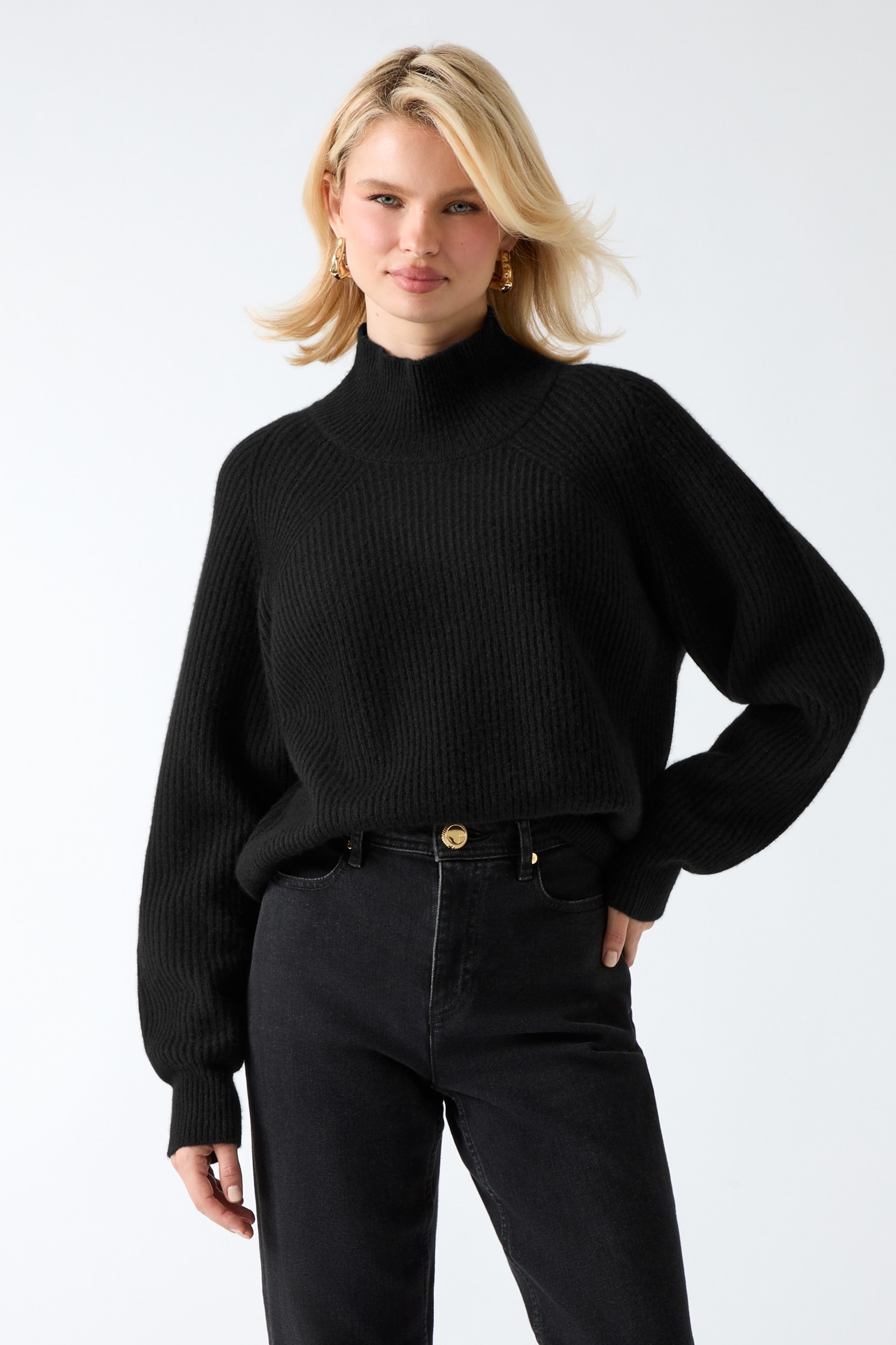 MARCIANO by GUESS® Denise Mock-Neck Ribbed Sweater