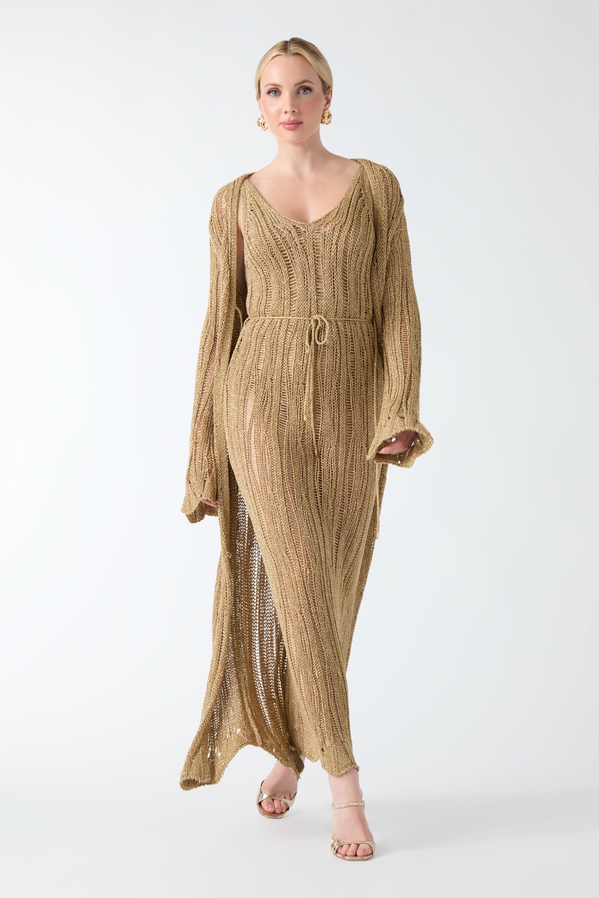 MARCIANO by GUESS® Lucky Lurex Net Maxi Dress