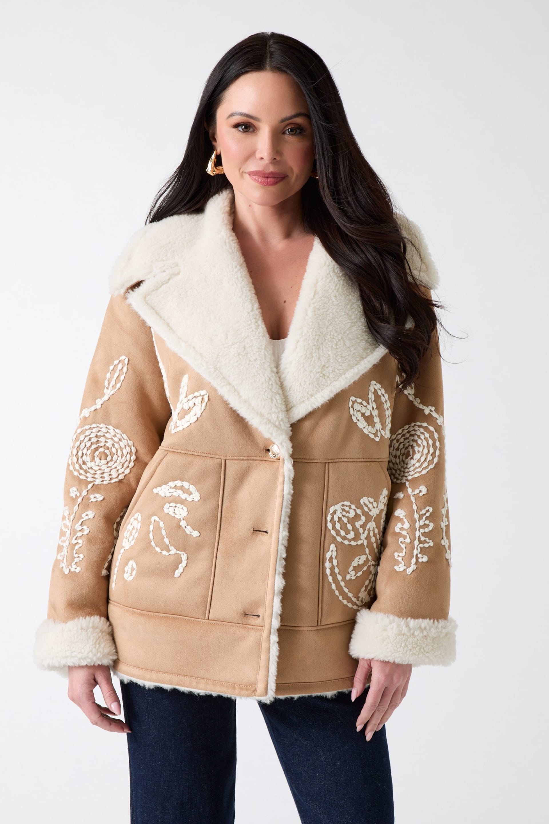 良品 elf ヴィストーゾジャケット LL EL-9245 オールシーズン MARCIANO by GUESS® Eva Embroidered Jacket