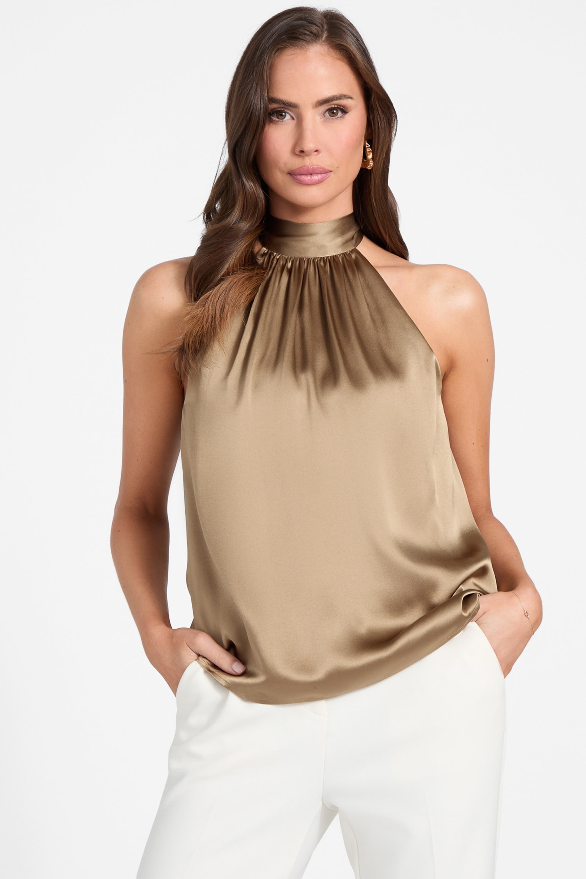 GUESS® Elisa Silk Halter Top Women