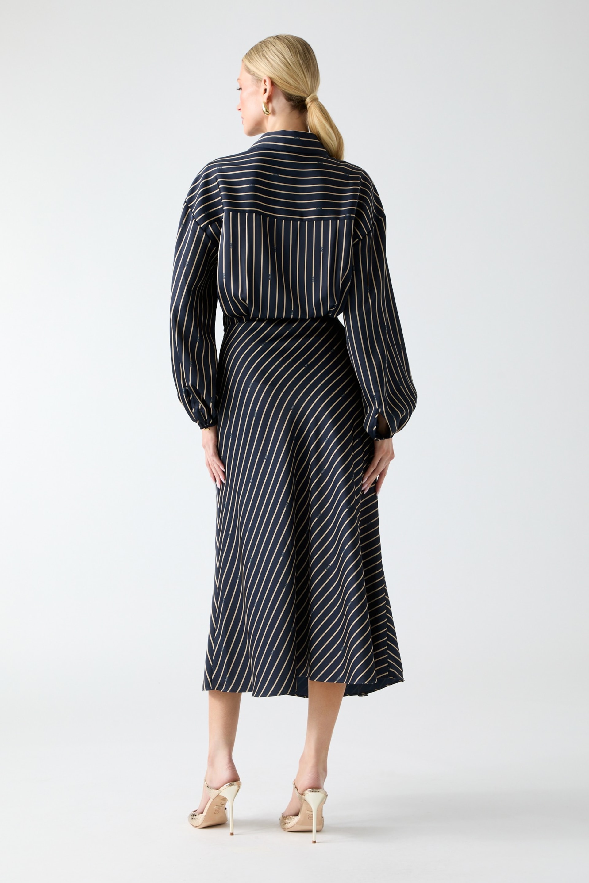 guess metallic-striped faux-wrap maxi dress Guess Metallic-Striped Faux-Wrap Maxi Dress